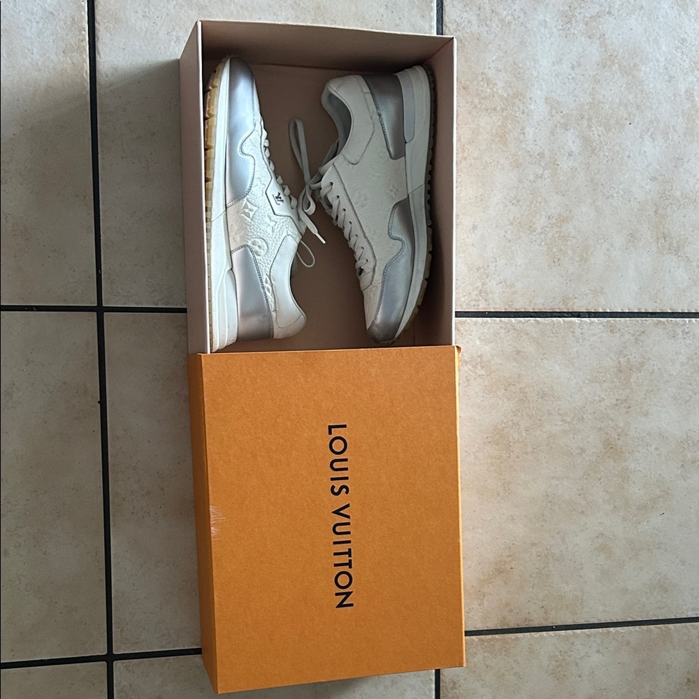 Louis Vuitton White and Gray Athletic Shoes - Picture 9 of 9